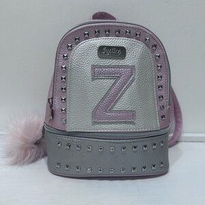 Justice Girl‎ Pink Studded Faux Leather Initial Z Mini Backpack